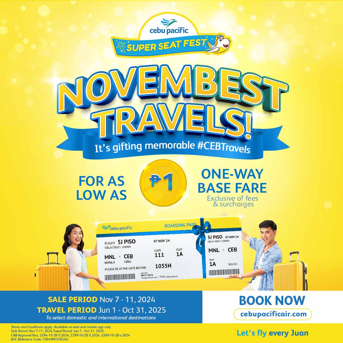 Cebu Pacific Rolls Out Another Piso Sale Ahead of Holidays the